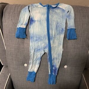 Little Sleepies blue watercolor zippie